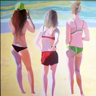 Peinture intitulée "Trio de sirènes" par Jean François Consoli (Lejef), Œuvre d'art originale, Acrylique