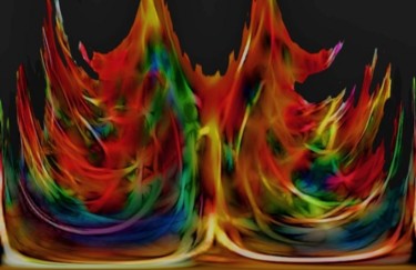 Digital Arts titled "Colorful Peacock" by Julie Grace, Original Artwork, 3D Modeling