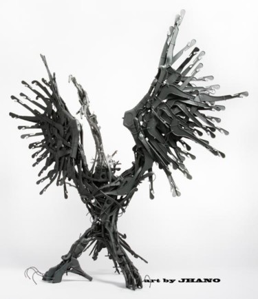 Sculpture intitulée "Vautour III" par Jhano, Œuvre d'art originale, Plastique