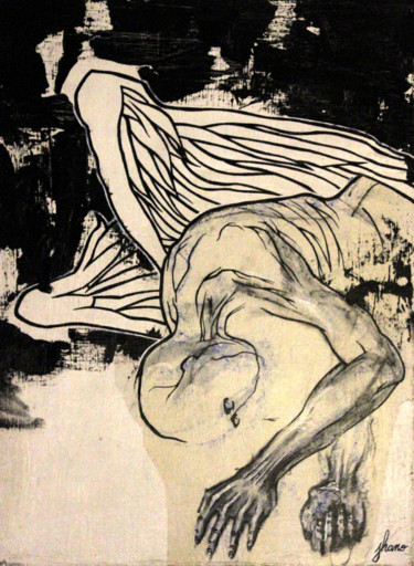 Peinture intitulée "sieste d'ange" par Jhano, Œuvre d'art originale, Autre