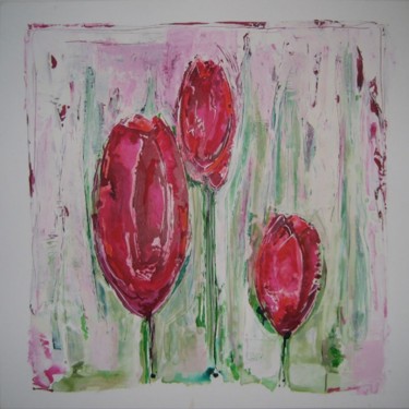 Peinture intitulée "tulipes" par Jean-Henri Barrau, Œuvre d'art originale