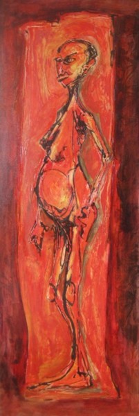 Painting titled "maternité 2" by Jean-Henri Barrau, Original Artwork