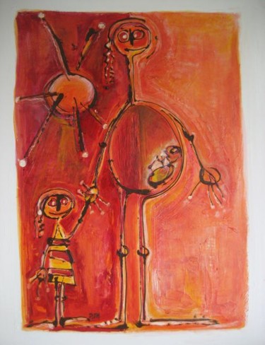 Peinture intitulée "maternité 1" par Jean-Henri Barrau, Œuvre d'art originale