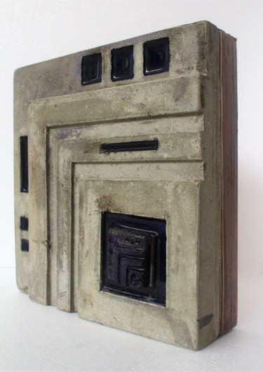 Sculpture titled "Surfaces S4" by Jenny Hee, Original Artwork, Concrete Mounted on Wood Panel