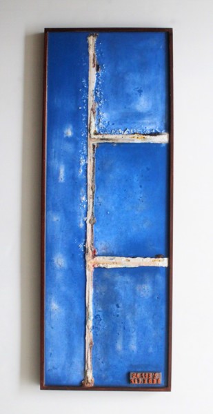Sculpture titled "Earth Series ES5" by Jenny Hee, Original Artwork, Concrete Mounted on Wood Panel