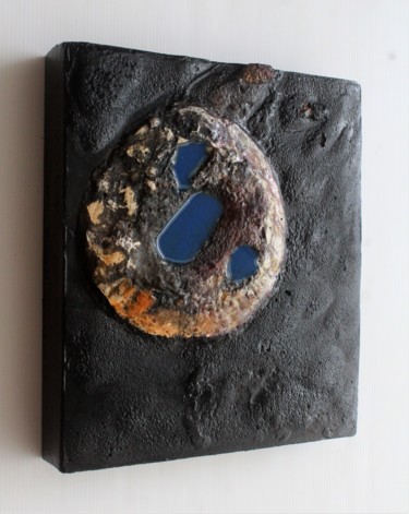 Sculpture titled "Earth Series ES6B" by Jenny Hee, Original Artwork, Concrete Mounted on Wood Panel