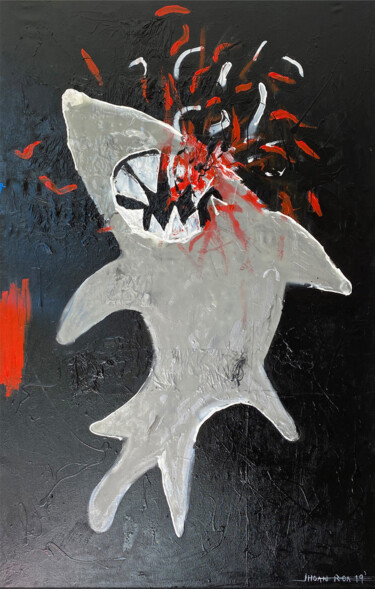 Painting titled "Hungry shark" by Jhoan Roa, Original Artwork, Acrylic