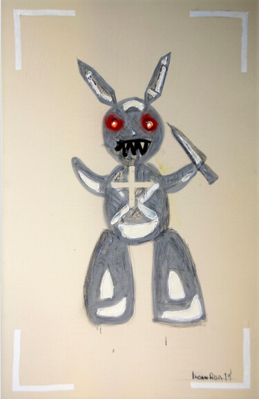 Painting titled "Bad Rabbit" by Jhoan Roa, Original Artwork, Acrylic
