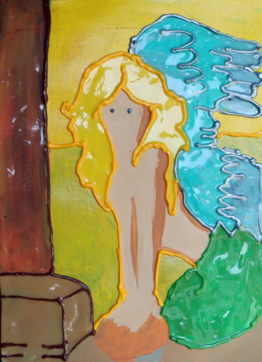 Картина под названием "Amanda Lear art" - Jhoan Roa, Подлинное произведение искусства, Акрил