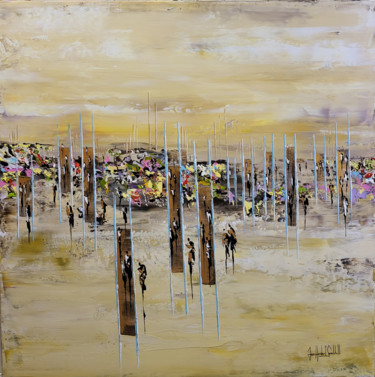 GOLDEN WAYS Pintura titulada "GOLDEN WAYS" por Jean-Humbert Savoldelli, Obra de arte original, Acrílico