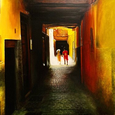 Malarstwo zatytułowany „Street light” autorstwa Ji Aime Art, Oryginalna praca, Akryl