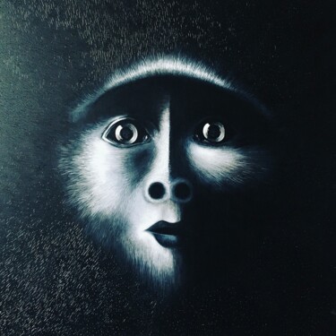 Painting titled "Monkey.0" by Ji Aime Art, Original Artwork, Acrylic Mounted on Wood Stretcher frame