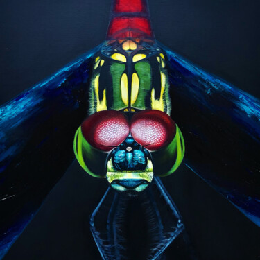 Картина под названием "Dragon fly" - Ji Aime Art, Подлинное произведение искусства, Масло Установлен на Деревянная рама для…