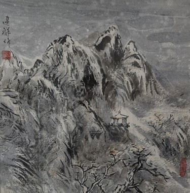 Schilderij getiteld "Works No.21 Winter" door Lianxiang Jiang Jiang Lian Xiang, Origineel Kunstwerk, pigmenten