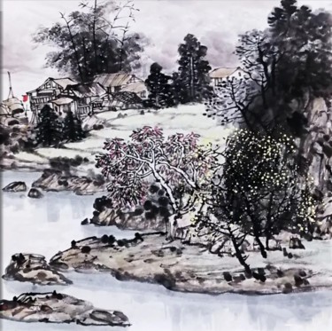 绘画 标题为“Works No.45：Mountai…” 由Lianxiang Jiang 姜连祥, 原创艺术品, 颜料