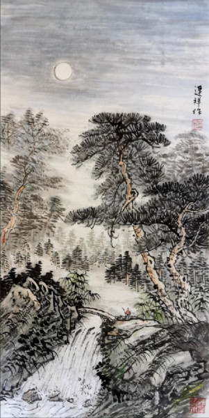 Peinture intitulée "Works No.65" par Lianxiang Jiang Jiang Lian Xiang, Œuvre d'art originale, Pigments