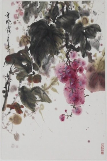 Painting titled "垂晓露" by Zhen Jiang, Original Artwork, Ink