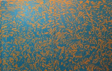 绘画 标题为“沙漠里的无刺仙人掌” 由Jianxing Li, 原创艺术品, 丙烯
