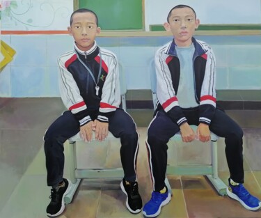 Peinture intitulée "兄弟" par Jianxing Li, Œuvre d'art originale, Acrylique