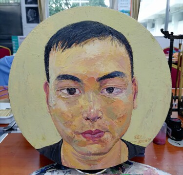Malerei mit dem Titel "阿毛" von Jianxing Li, Original-Kunstwerk, Acryl