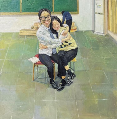 Pintura titulada "拥抱" por Jianxing Li, Obra de arte original, Oleo