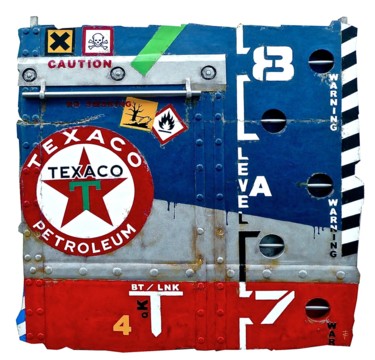 Sculpture intitulée "TEXACO" par Jerome Chauvin (JICE), Œuvre d'art originale, Huile