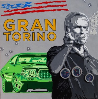 Schilderij getiteld "GRAN TORINO" door Jerome Chauvin (JICE), Origineel Kunstwerk, Acryl