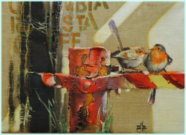 Painting titled "Les oiseaux" by Jicé, Original Artwork