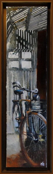 Pittura intitolato "Le vélo de Jano" da Jicé, Opera d'arte originale, Olio