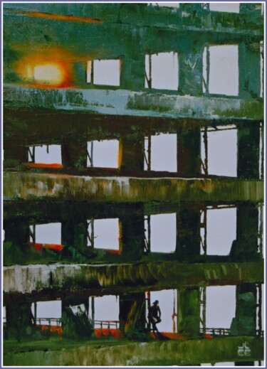 Painting titled "30 étages" by Jicé, Original Artwork