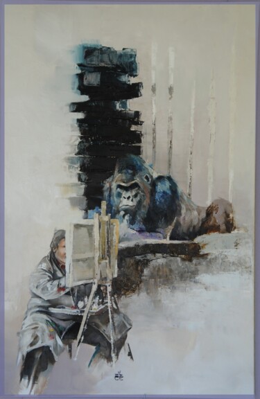 Painting titled "Art primate" by Jicé, Original Artwork