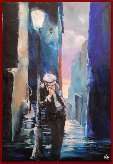 Malerei mit dem Titel "La calle del medio" von Jicé, Original-Kunstwerk, Öl