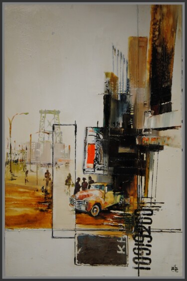 Malerei mit dem Titel "Calle del Prado" von Jicé, Original-Kunstwerk, Öl