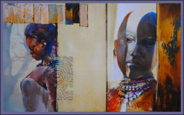 Painting titled "African reggae" by Jicé, Original Artwork, Oil