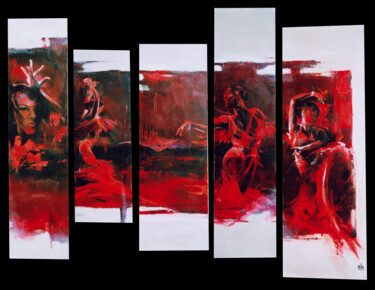 Peinture intitulée "Flamenca" par Jicé, Œuvre d'art originale