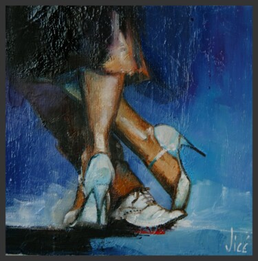 Peinture intitulée "Melodia azul" par Jicé, Œuvre d'art originale, Huile