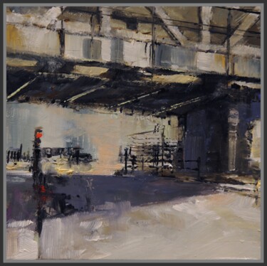 Painting titled "Passage du Nord Oue…" by Jicé, Original Artwork, Oil Mounted on Cardboard