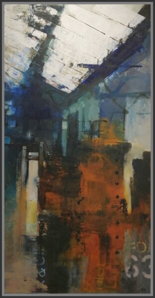 Painting titled "Structure 63" by Jicé, Original Artwork, Oil