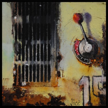 "Poste n° 15" başlıklı Tablo Jicé tarafından, Orijinal sanat, Petrol Ahşap panel üzerine monte edilmiş