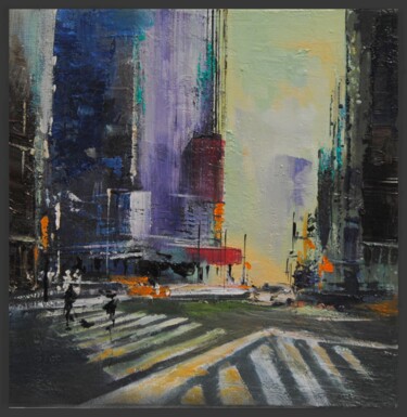 Painting titled "Zebra crossing" by Jicé, Original Artwork, Oil Mounted on Other rigid panel