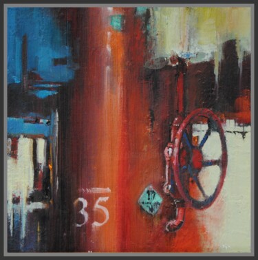 Painting titled "Steel alive" by Jicé, Original Artwork, Oil Mounted on Other rigid panel