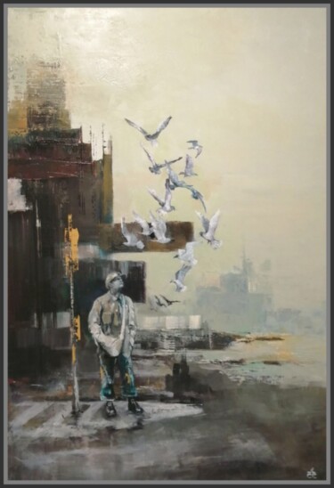 Malarstwo zatytułowany „The birds” autorstwa Jicé, Oryginalna praca, Olej