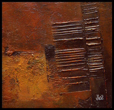 Painting titled "Relief et reflets" by Jicé, Original Artwork, Oil Mounted on Other rigid panel