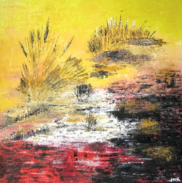 Pittura intitolato "éruption" da Jicé, Opera d'arte originale, Olio