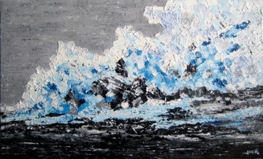Ζωγραφική με τίτλο "glacier" από Jicé, Αυθεντικά έργα τέχνης, Λάδι