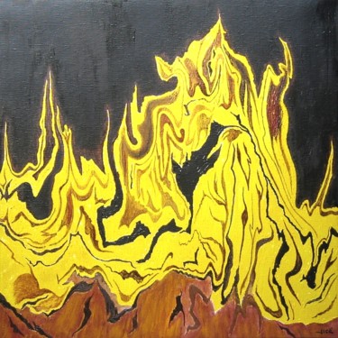 Pittura intitolato "flammes" da Jicé, Opera d'arte originale, Olio