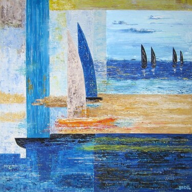 Painting titled "nautica" by Jicé, Original Artwork, Oil