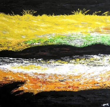 Peinture intitulée "champs magnétiques" par Jicé, Œuvre d'art originale, Huile