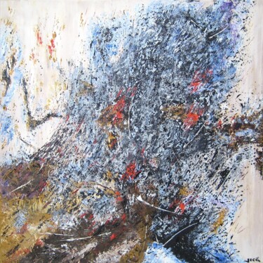 Peinture intitulée "fumerolles" par Jicé, Œuvre d'art originale, Huile