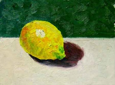 Schilderij getiteld "Lemon" door Jiddje, Origineel Kunstwerk, Olie